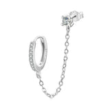 925 Silver Wedding Zircon Ear Stud Clip CZ Earrings