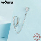 925 Silver Wedding Zircon Ear Stud Clip CZ Earrings