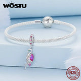 925 Silver Owl Birds Pendant Flamingo Bead Bracelet DIY Jewelry