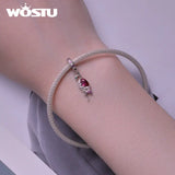 925 Silver Owl Birds Pendant Flamingo Bead Bracelet DIY Jewelry