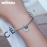 925 Silver Wizard of Oz Butterfly Charm for Bracelet DIY Jewelry Gift
