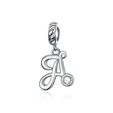 925 Silver Letter A-Z Beads Charm For Bracelet Necklace