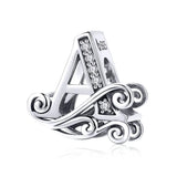 925 Silver Letter A-Z Charm For Bracelet Necklace