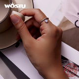 925 Silver Opal Heart Love Beads Rings for Women CQR807