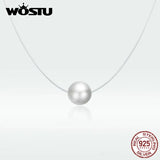 925 Silver Chain Pearl Necklace Wedding Party Jewelry