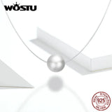 925 Silver Chain Pearl Necklace Wedding Party Jewelry
