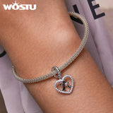A-Z Heart Letter Series Charms Pendents 925 Sterling Silver Alphabet
