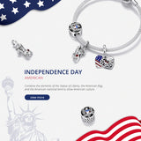 925 Silver Heart & Flag Eagle Charm Bead Pendant DIY Jewelry Gift