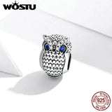 Owl Charm 925 Silver Zircon Beads, DIY Jewelry Making
