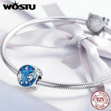 925 Sterling Silver Astronaut & Star Bead Enamel Bracelet