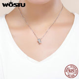 925 Silver Bowknot Crystal CZ Beads Charms for Bracelet & Necklace FIC773