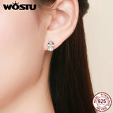 925 Silver Guardian Angel Stud Earrings Birthday Gift CQE476