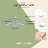 925 Silver Tree of Life Tennis Bracelet Women Link Chain Adjustable