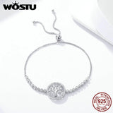 925 Silver Tree of Life Tennis Bracelet Women Link Chain Adjustable