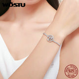 925 Silver Tree of Life Tennis Bracelet Adjustable Link Chain Women FIB035