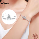 925 Silver Tree of Life Tennis Bracelet Women Link Chain Adjustable