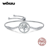 925 Silver Tree of Life Tennis Bracelet Women Link Chain Adjustable
