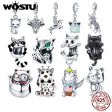 925 Silver Unicorn Beads Charms Pendant DIY Jewelry Gift