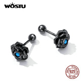 925 Sterling Silver Turquoise Rose Flower Stud Earring for Women
