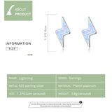 925 Silver Lightning Opal Stud Earrings For Women Party Jewelry