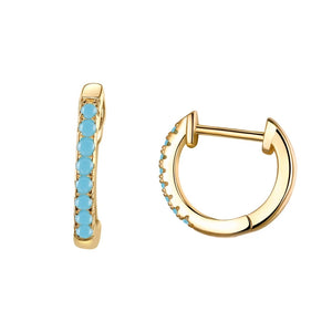 925 Silver Colorful CZ Small Circle Hoop Earrings Wedding Noble Jewelry