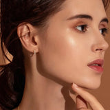 925 Silver Colorful CZ Small Circle Hoop Earrings Wedding Noble Jewelry
