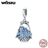 925 Silver Colorful Flowers Beads Charms Pendant for Bracelets DIY Jewelry