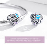 925 Sterling Silver Colorful Heart Charms Pendant for Bracelets Women