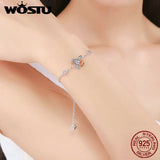 925 Silver Crown Bee Chain Link Bracelet with Big Stone
