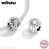 925 Sterling Silver Sunflower Charms Bead for Bracelets