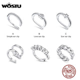 925 Silver Ear Clip Earrings Women Anniversary Party Gift CQE1022