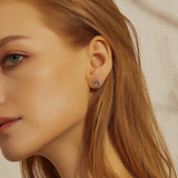 925 Silver Fairy Wings Unicorn Stud Hoop Earrings Opal Jewelry