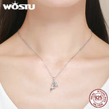 925 Silver Flower Fairy Dangle Pendant Necklace Gift for Women