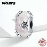 925 Silver Grass Sakura Beads Bracelet & Dangle Gift CQC1302