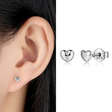 925 Silver Heart Star Zircon Stud Earrings Wedding Jewelry