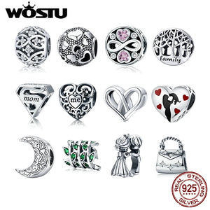 925 Silver Endless Love Charm Pendant for Bracelet Women Party DIY