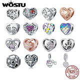 925 Silver Heart Charms Pendant for Bracelet DIY Jewelry Gift