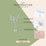 925 Silver Infinity Heart Pendant Necklace Romantic Gift