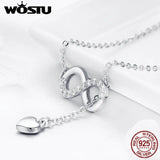 925 Silver Infinity Heart Pendant Necklace Romantic Gift