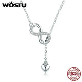 925 Silver Infinity Love Heart Pendant Necklace Romantic Gift