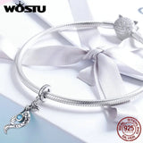925 Silver Mermaid Tear Sea Crystal Bead Charm for Bracelet Pendant