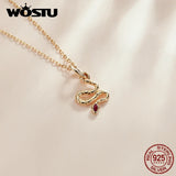 925 Silver Plated Letter Heart Snake Pendant Necklace