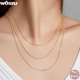 925 Silver Plated Chain Necklace Women Wedding Party Jewelry