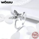 Adjustable 925 Silver Ring Women Open Size Wedding Engagement Jewelry FIR323
