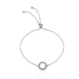 925 Silver Rose Bracelet Round Chain Link for Women FIB030