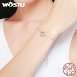 925 Silver Rose Bracelet Round Chain Link for Women FIB030