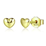 925 Silver Rose Heart Stud Earrings Pink CZ Jewelry
