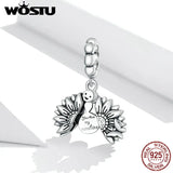 925 Silver Sunflower Smiling Face Bead for Charm Bracelet