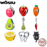 925 Sterling Silver Vegetable Fruit Charms Pendant DIY Jewelry Gift Making