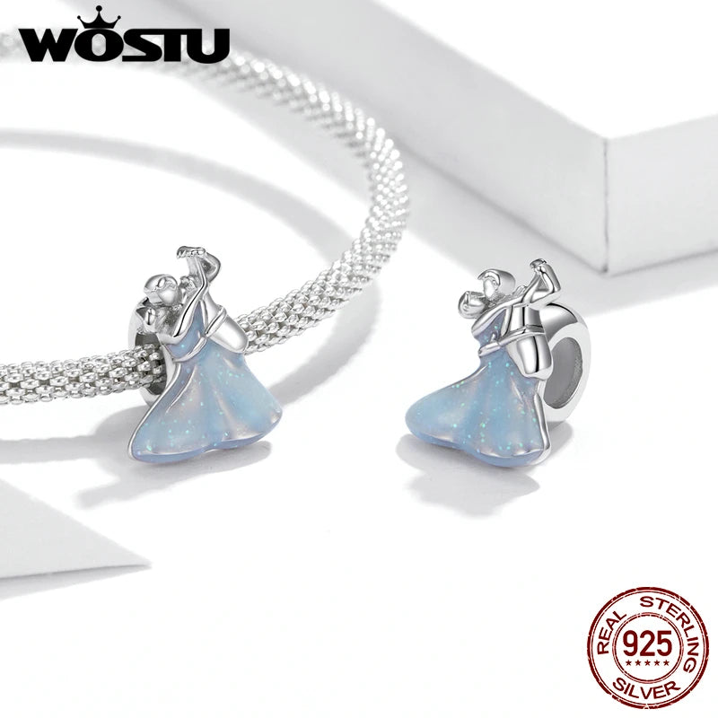 925 Sterling Silver Lover Dancing Charms Pendant for Bracelet Necklace